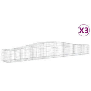 vidaXL Arched Gabion Baskets 3 pcs 400x50x40/60 cm Galvanised Iron