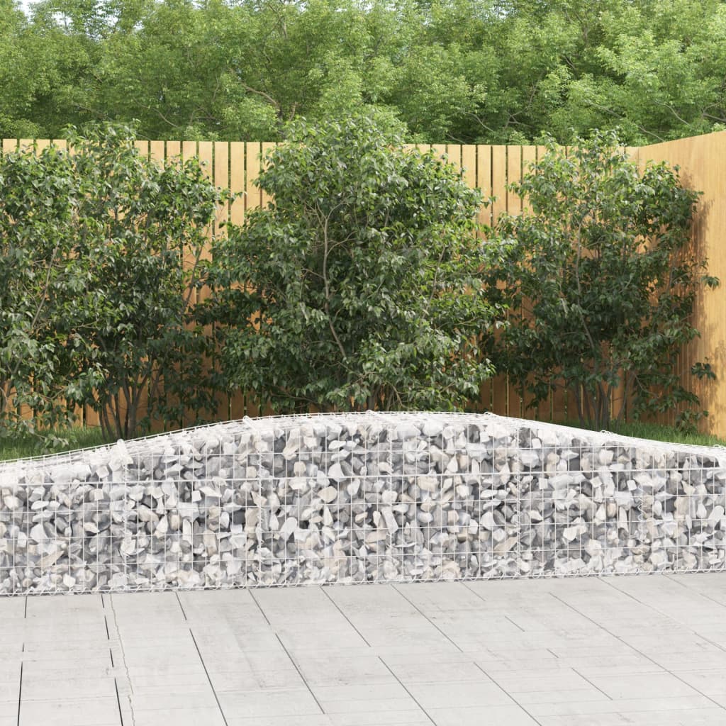 vidaXL Arched Gabion Baskets 3 pcs 400x50x40/60 cm Galvanised Iron