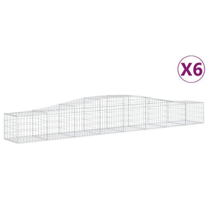 vidaXL Arched Gabion Baskets 6 pcs 400x50x40/60 cm Galvanised Iron