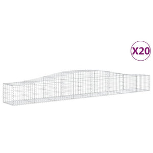 vidaXL Arched Gabion Baskets 20 pcs 400x50x40/60 cm Galvanised Iron