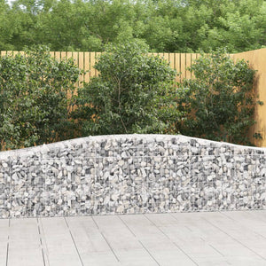 vidaXL Arched Gabion Baskets 4 pcs 400x50x60/80 cm Galvanised Iron