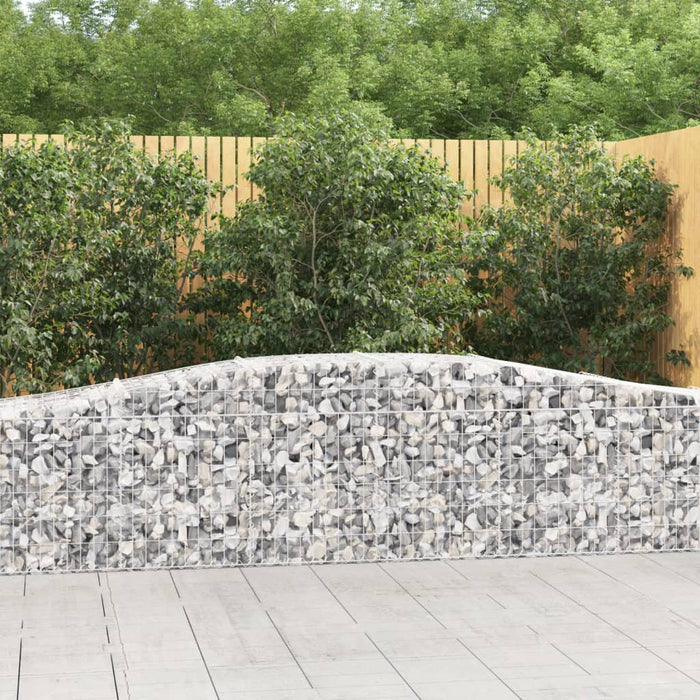 vidaXL Arched Gabion Baskets 7 pcs 400x50x60/80 cm Galvanised Iron