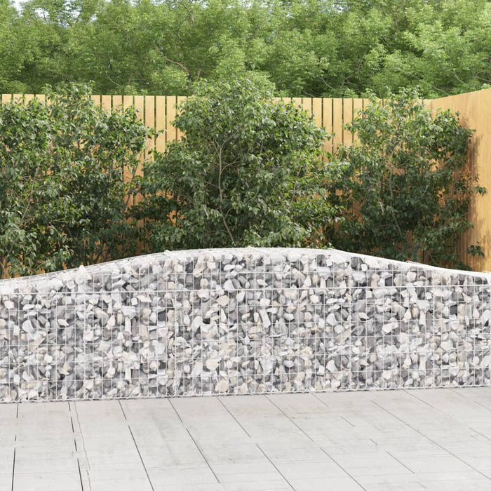 vidaXL Arched Gabion Baskets 8 pcs 400x50x60/80 cm Galvanised Iron