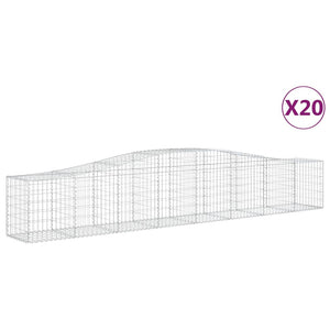 vidaXL Arched Gabion Baskets 20 pcs 400x50x60/80 cm Galvanised Iron