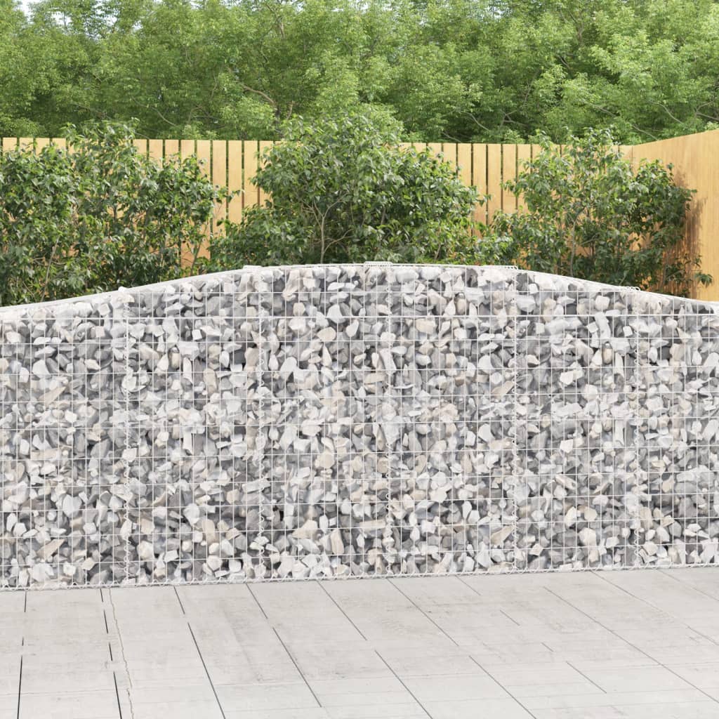 vidaXL Arched Gabion Baskets 4 pcs 400x50x100/120 cm Galvanised Iron