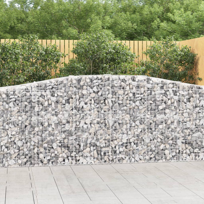 vidaXL Arched Gabion Baskets 15 pcs 400x50x100/120 cm Galvanised Iron