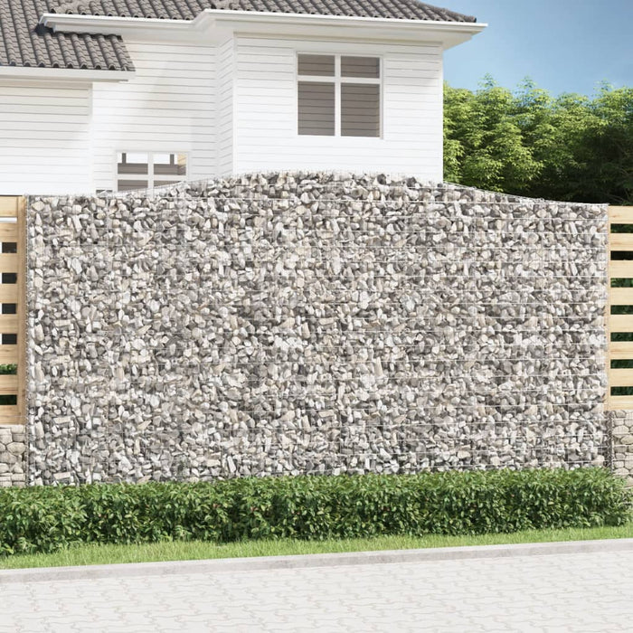 vidaXL Arched Gabion Baskets 2 pcs 400x50x220/240 cm Galvanised Iron