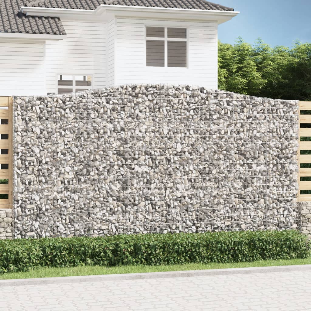 vidaXL Arched Gabion Baskets 3 pcs 400x50x220/240 cm Galvanised Iron