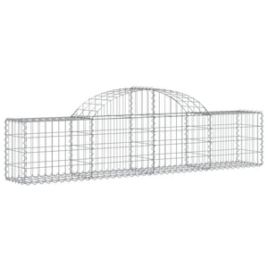 vidaXL Arched Gabion Baskets 2 pcs 200x30x40/60 cm Galvanised Iron