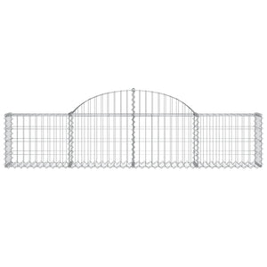 vidaXL Arched Gabion Baskets 2 pcs 200x30x40/60 cm Galvanised Iron