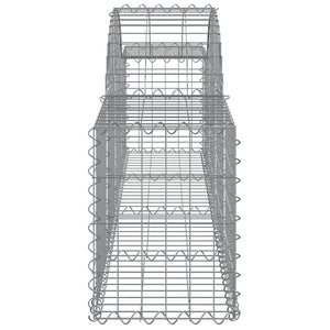 vidaXL Arched Gabion Baskets 2 pcs 200x30x40/60 cm Galvanised Iron