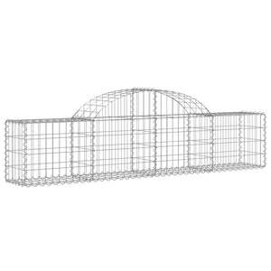 vidaXL Arched Gabion Baskets 3 pcs 200x30x40/60 cm Galvanised Iron