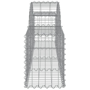 vidaXL Arched Gabion Baskets 3 pcs 200x30x40/60 cm Galvanised Iron