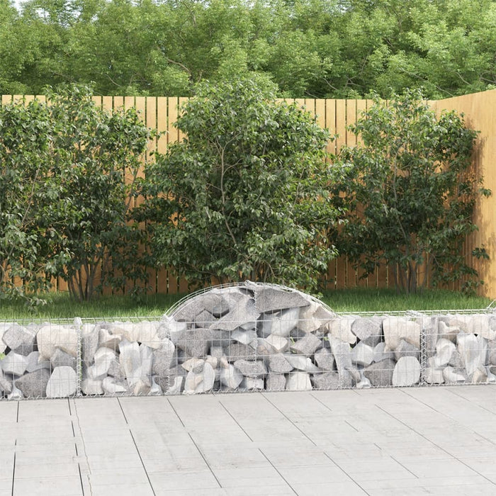 vidaXL Arched Gabion Baskets 3 pcs 200x30x40/60 cm Galvanised Iron