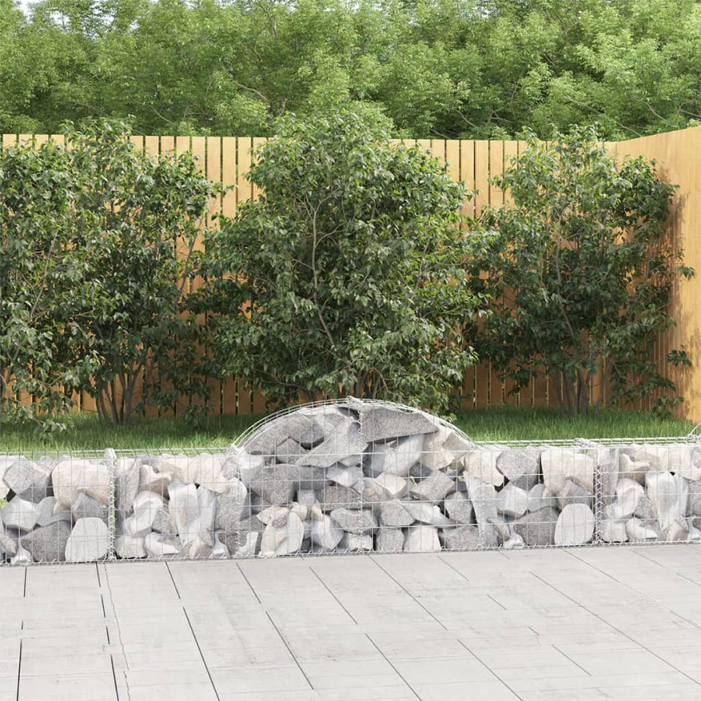 vidaXL Arched Gabion Baskets 5 pcs 200x30x40/60 cm Galvanised Iron