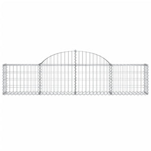 vidaXL Arched Gabion Baskets 6 pcs 200x30x40/60 cm Galvanised Iron