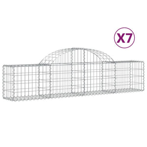 vidaXL Arched Gabion Baskets 7 pcs 200x30x40/60 cm Galvanised Iron