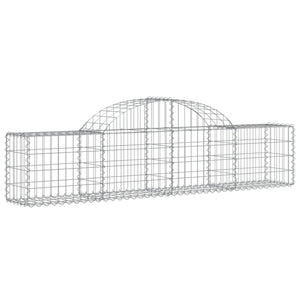 vidaXL Arched Gabion Baskets 8 pcs 200x30x40/60 cm Galvanised Iron