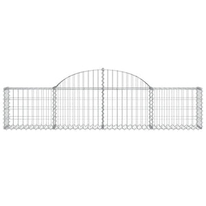 vidaXL Arched Gabion Baskets 8 pcs 200x30x40/60 cm Galvanised Iron