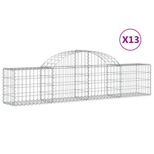 vidaXL Arched Gabion Baskets 13 pcs 200x30x40/60 cm Galvanised Iron