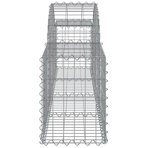 vidaXL Arched Gabion Baskets 15 pcs 200x30x40/60 cm Galvanised Iron