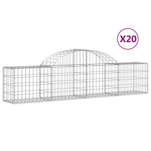 vidaXL Arched Gabion Baskets 20 pcs 200x30x40/60 cm Galvanised Iron