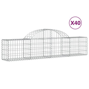 vidaXL Arched Gabion Baskets 40 pcs 200x30x40/60 cm Galvanised Iron