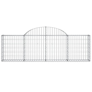 vidaXL Arched Gabion Baskets 2 pcs 200x30x60/80 cm Galvanised Iron