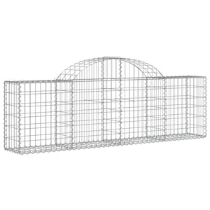 vidaXL Arched Gabion Baskets 5 pcs 200x30x60/80 cm Galvanised Iron