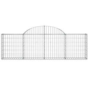 vidaXL Arched Gabion Baskets 5 pcs 200x30x60/80 cm Galvanised Iron