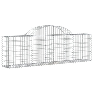 vidaXL Arched Gabion Baskets 8 pcs 200x30x60/80 cm Galvanised Iron