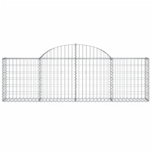 vidaXL Arched Gabion Baskets 9 pcs 200x30x60/80 cm Galvanised Iron