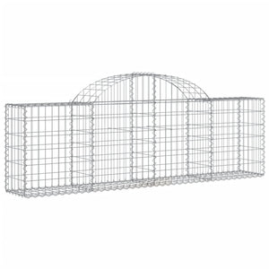 vidaXL Arched Gabion Baskets 11 pcs 200x30x60/80 cm Galvanised Iron