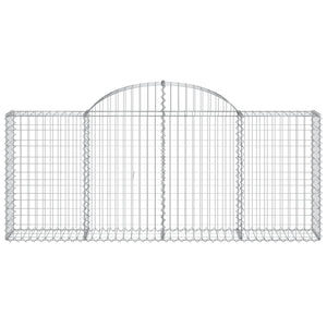 vidaXL Arched Gabion Baskets 3 pcs 200x30x80/100 cm Galvanised Iron