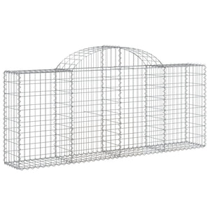 vidaXL Arched Gabion Baskets 13 pcs 200x30x80/100 cm Galvanised Iron