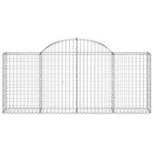 vidaXL Arched Gabion Baskets 13 pcs 200x30x80/100 cm Galvanised Iron