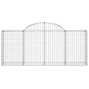 vidaXL Arched Gabion Baskets 14 pcs 200x30x80/100 cm Galvanised Iron