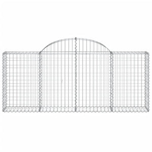 vidaXL Arched Gabion Baskets 20 pcs 200x30x80/100 cm Galvanised Iron