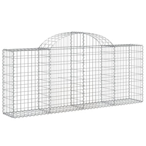 vidaXL Arched Gabion Baskets 40 pcs 200x30x80/100 cm Galvanised Iron