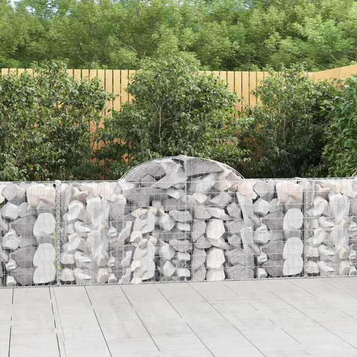 vidaXL Arched Gabion Baskets 40 pcs 200x30x80/100 cm Galvanised Iron