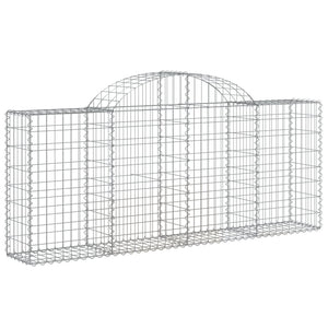 vidaXL Arched Gabion Baskets 50 pcs 200x30x80/100 cm Galvanised Iron