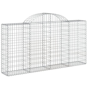 vidaXL Arched Gabion Baskets 3 pcs 200x30x100/120 cm Galvanised Iron