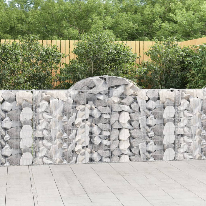 vidaXL Arched Gabion Baskets 5 pcs 200x30x100/120 cm Galvanised Iron