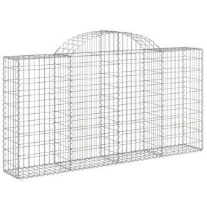 vidaXL Arched Gabion Baskets 6 pcs 200x30x100/120 cm Galvanised Iron