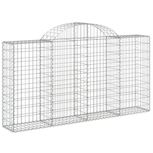 vidaXL Arched Gabion Baskets 50 pcs 200x30x100/120 cm Galvanised Iron