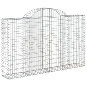 vidaXL Arched Gabion Baskets 9 pcs 200x30x120/140 cm Galvanised Iron