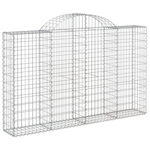 vidaXL Arched Gabion Baskets 12 pcs 200x30x120/140 cm Galvanised Iron