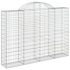 vidaXL Arched Gabion Baskets 3 pcs 200x30x140/160 cm Galvanised Iron