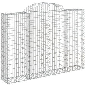 vidaXL Arched Gabion Baskets 9 pcs 200x30x140/160 cm Galvanised Iron