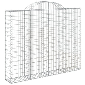 vidaXL Arched Gabion Baskets 3 pcs 200x30x160/180 cm Galvanised Iron